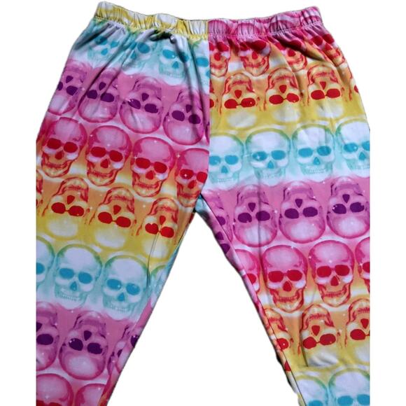 Juniors No Boundaries Multi Color Skull Leggings, Large(11-13) - Picture 3 of 4